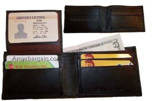Lot of 4 New man's skinny leather Bi-fold wallet 6 bank card holder 2 bill slots - Image 3