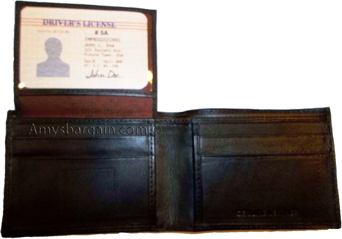 Lot of 4 New man's skinny leather Bi-fold wallet 6 bank card holder 2 bill slots - Image 8