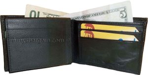 Lot of 4 New man's skinny leather Bi-fold wallet 6 bank card holder 2 bill slots - Image 10