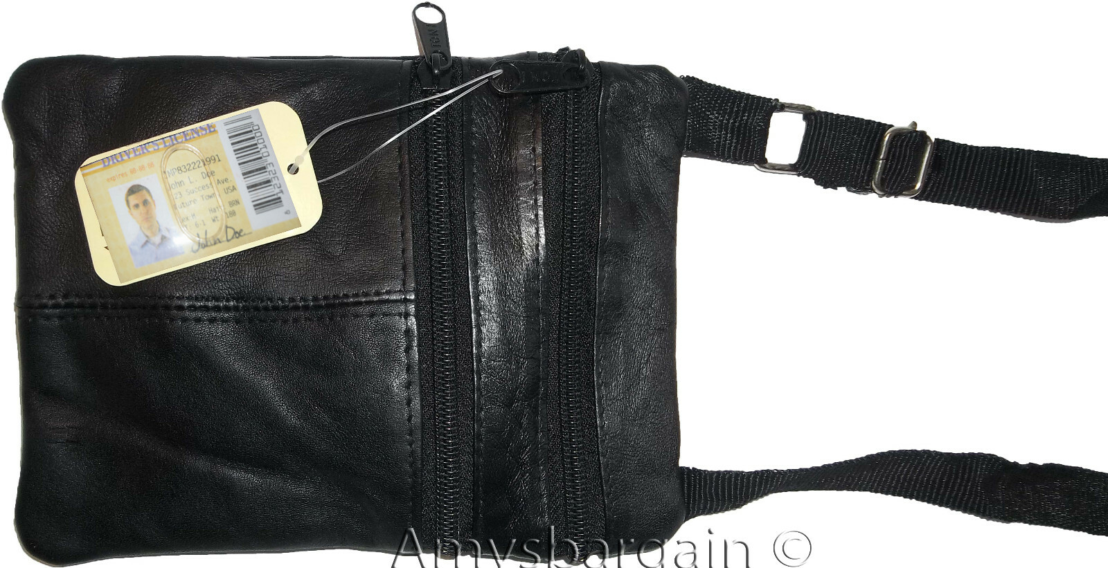 Lot of 4 handbag leather passport case credit Card case purse neck travel pouch - Image 3