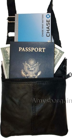 Lot of 4 handbag leather passport case credit Card case purse neck travel pouch - Image 8