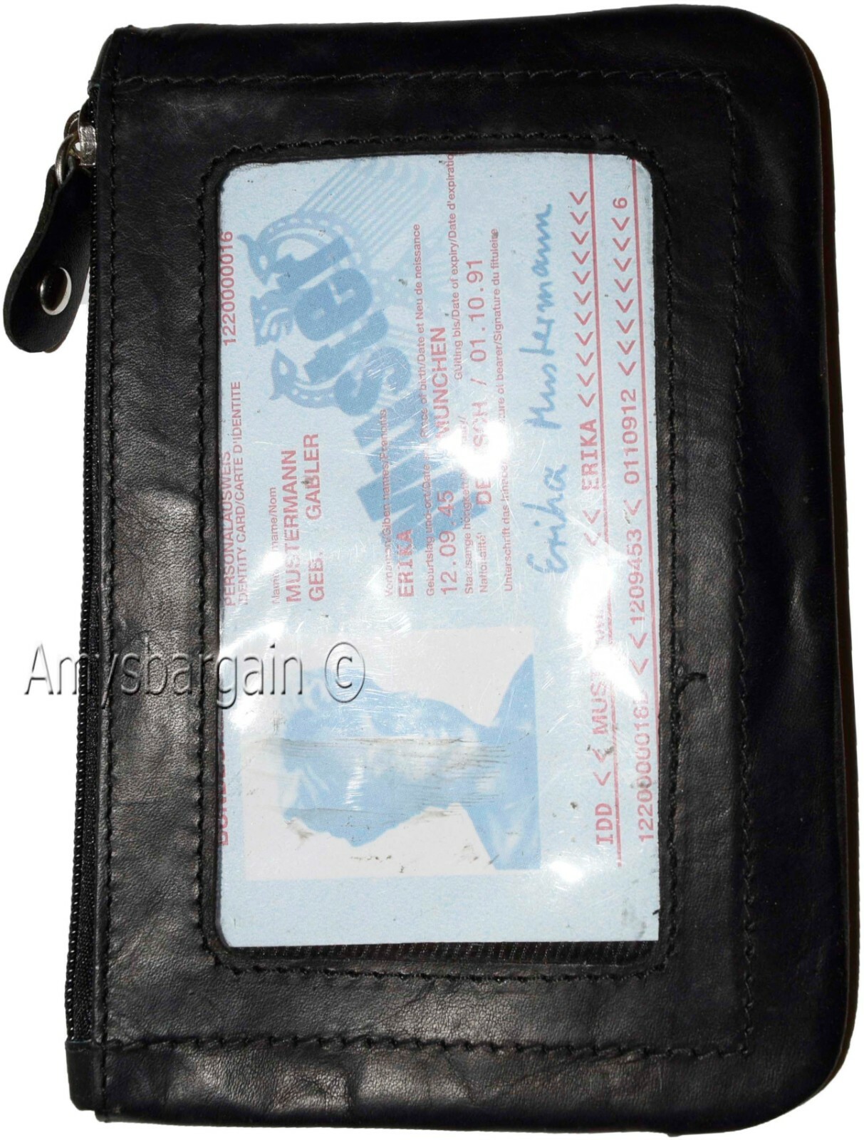 Lot of 4Leather Change Purse Mini pocket Wallet business card case key Ring #33 - Image 11