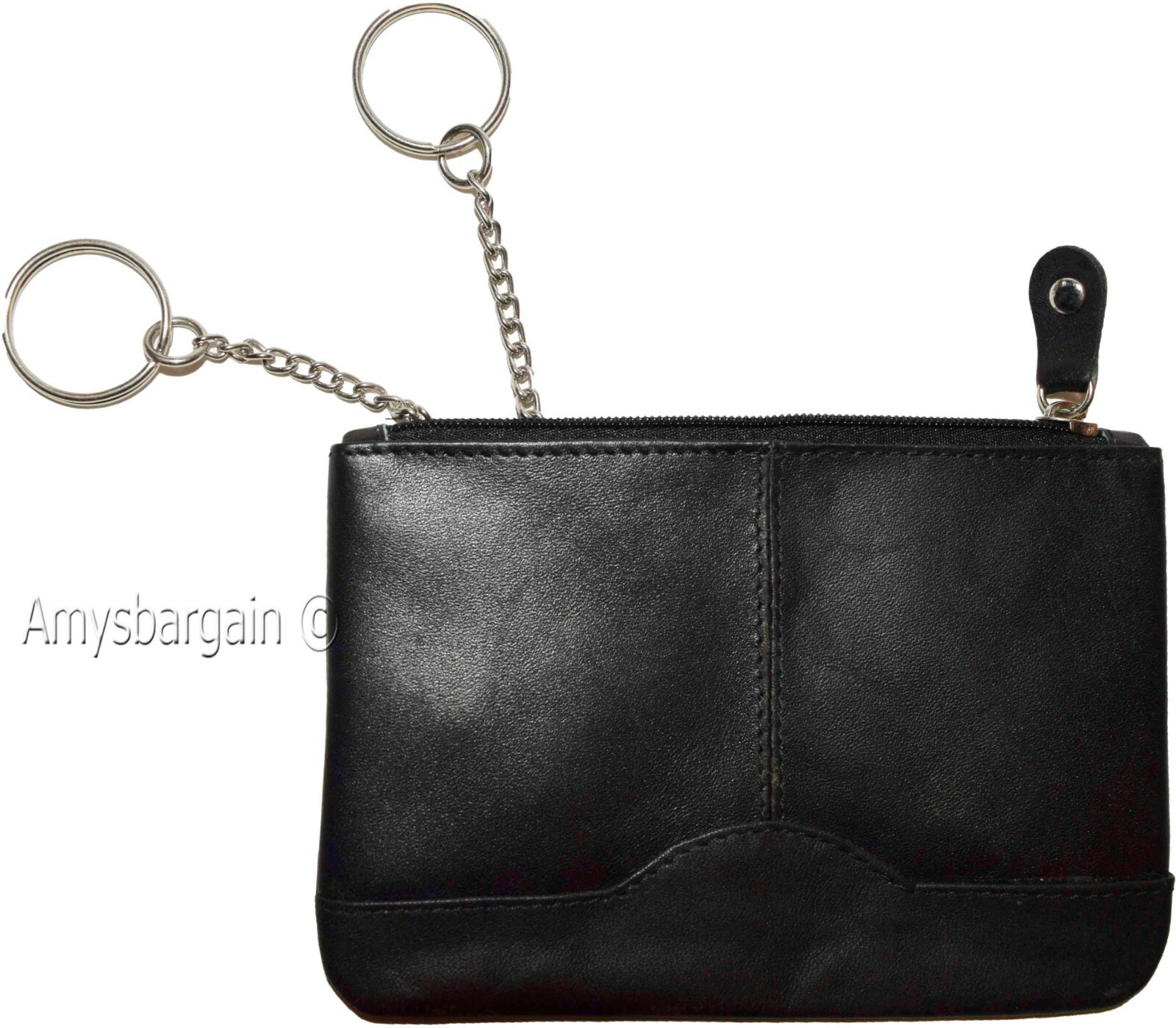 Lot of 4Leather Change Purse Mini pocket Wallet business card case key Ring #33 - Image 8
