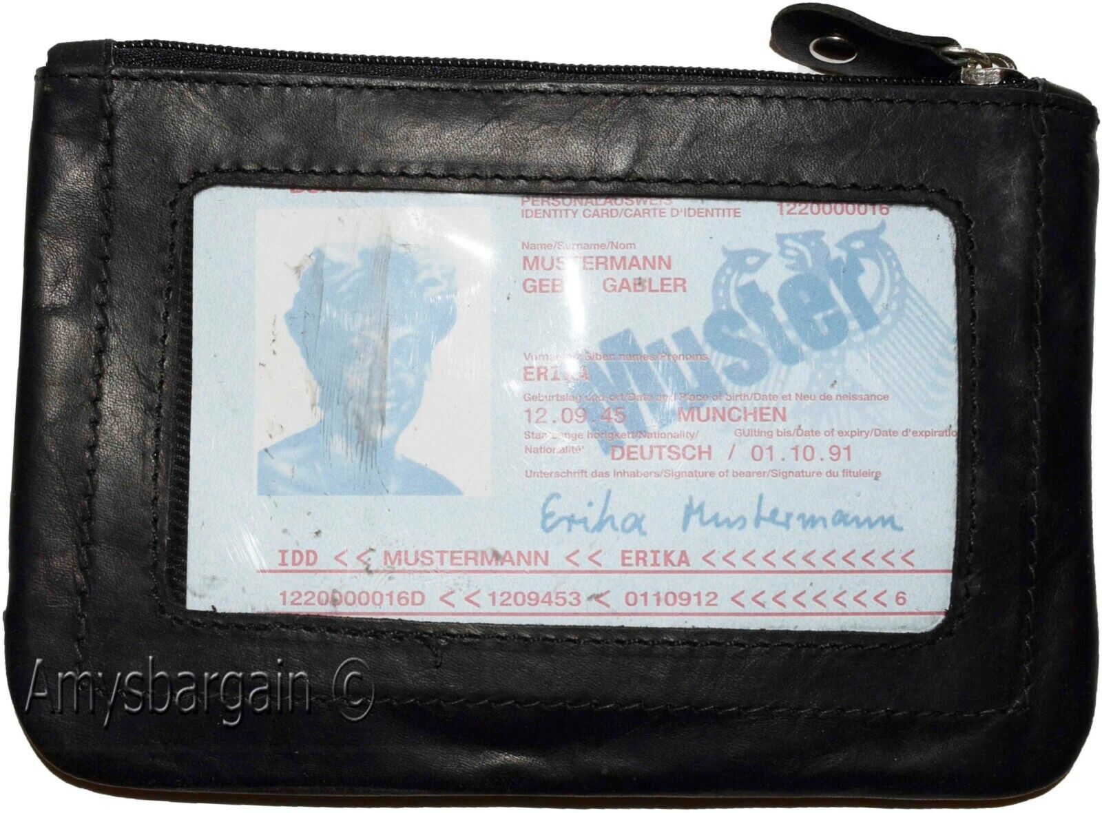 Lot of 4Leather Change Purse Mini pocket Wallet business card case key Ring #33 - Image 10