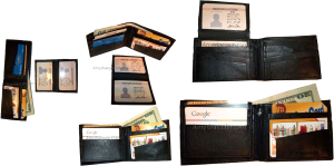 Lot of 5 Bifold Leather Man’s wallet 10 Card 3 bill spaces 2 ID change purse new