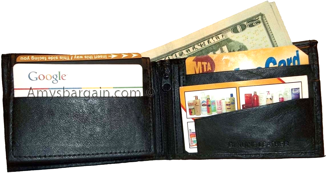 Lot of 5 Bifold Leather Man’s wallet 10 Card 3 bill spaces 2 ID change purse new - Image 6