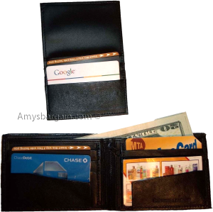 Lot of 5 Bifold Leather Man’s wallet 10 Card 3 bill spaces 2 ID change purse new - Image 8