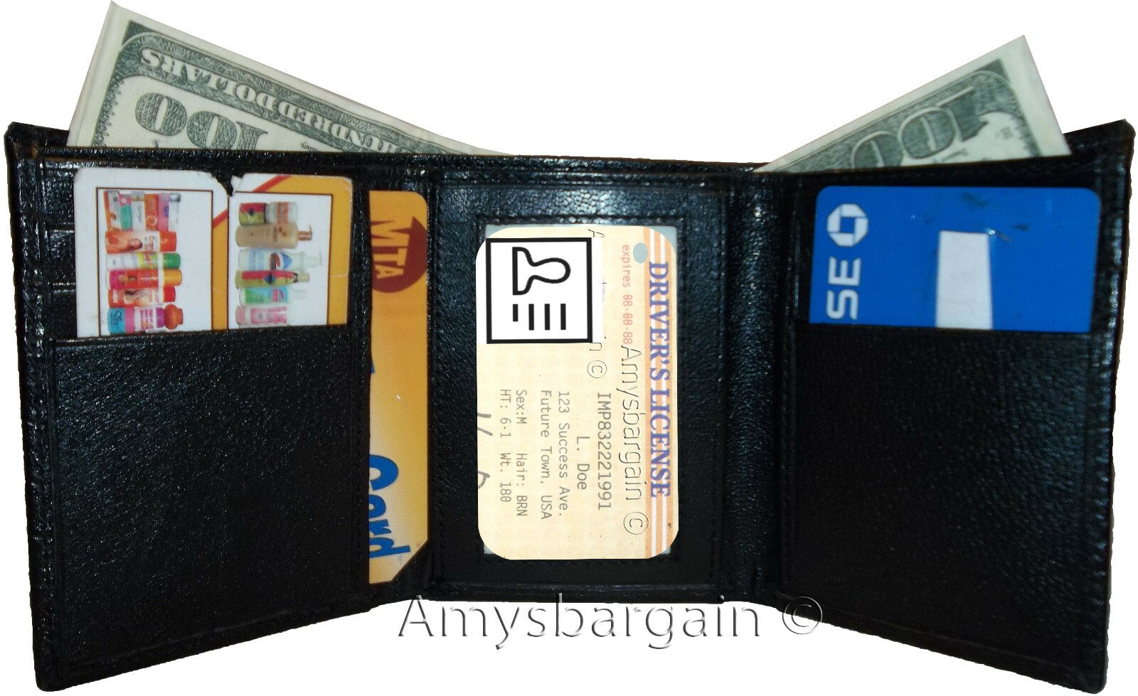 Lot of 5 men’s wallet Woven Printed genuine Leather Man's Brown Trifold wallet - Image 11