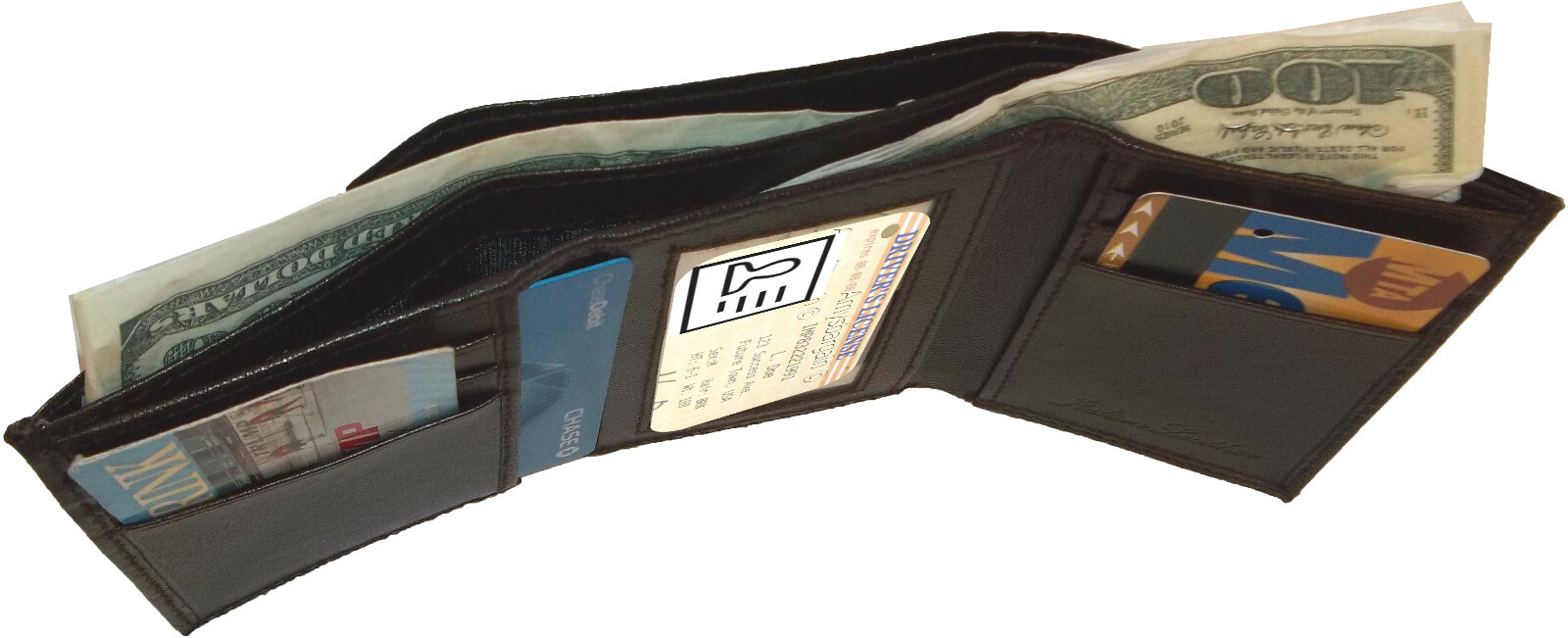 Lot of 5 men’s wallet Woven Printed genuine Leather Man's Brown Trifold wallet - Image 12