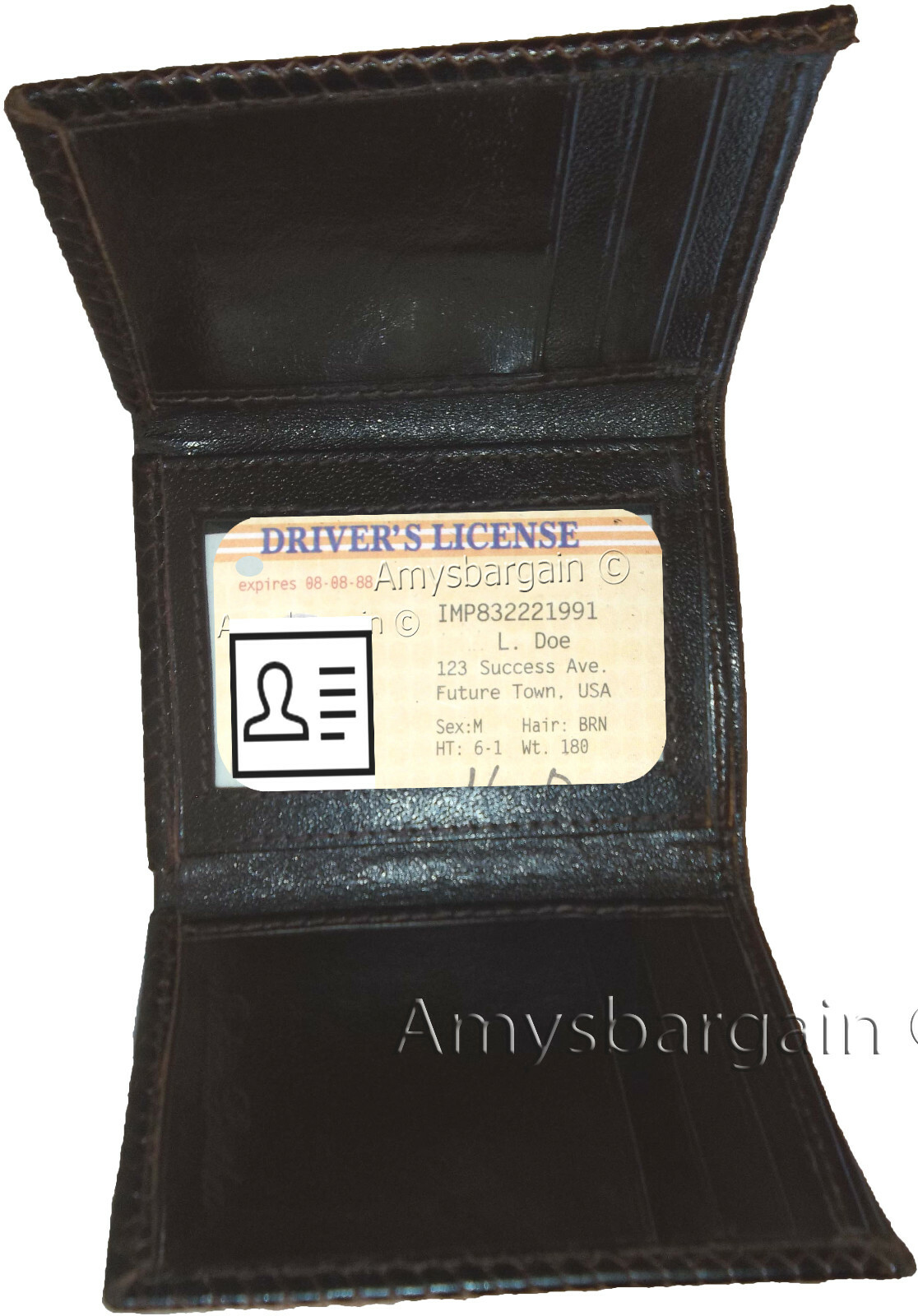 Lot of 5 men’s wallet Woven Printed genuine Leather Man's Brown Trifold wallet - Image 8