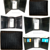 Lot of 6 Italian Style Woven Printed Leather Man's Black Trifold wallet ID BNWT.