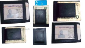 Lot of 6 Leather Money Clip Credit card/ID holder new wallet magnetic money clip