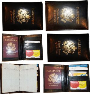 Lot of 6 New 4 credit cards + ID Lamb skin USA Leather passport case wallet BNWT