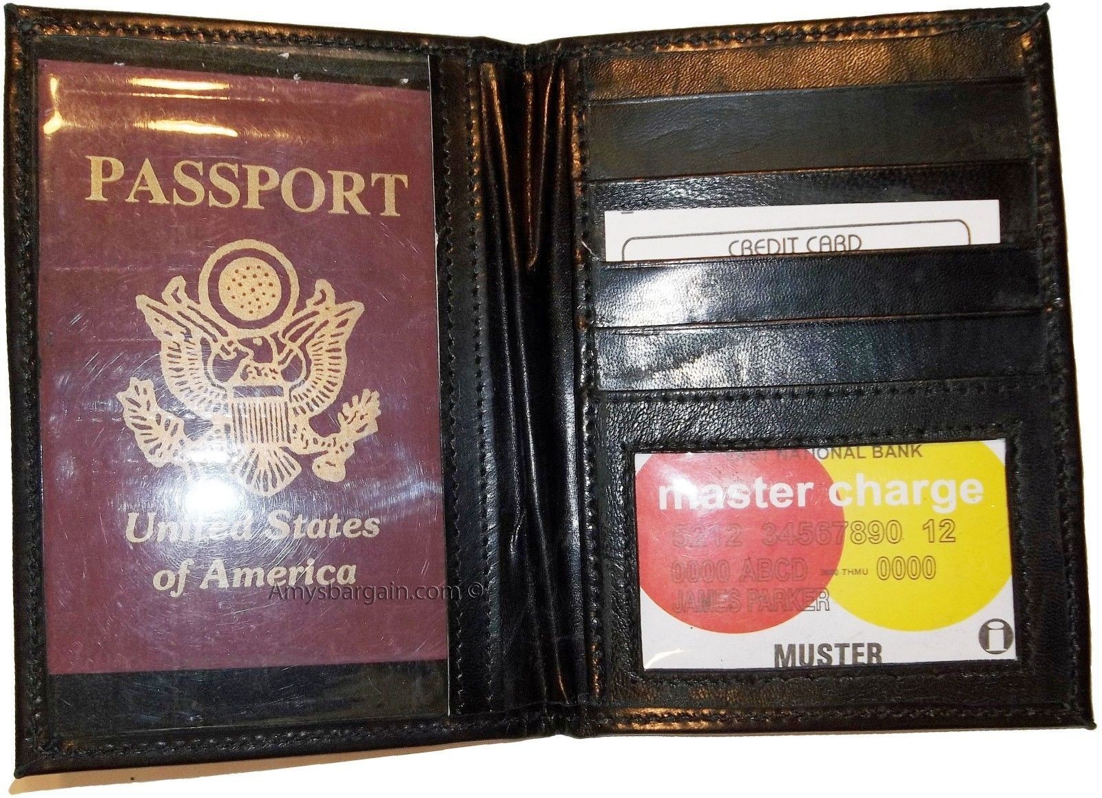 Lot of 6 New 4 credit cards + ID Lamb skin USA Leather passport case wallet BNWT - Image 9
