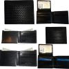 Lot of 6 New Woven Printed Leather man's bi fold wallet 6 cards ID Wallet BNWT