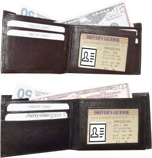 Lot of 6 men's bifold leather wallet 3 bill slots id case change case brand new - Image 10