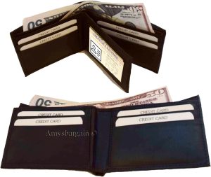 Lot of 6 men's bifold leather wallet 3 bill slots id case change case brand new - Image 3