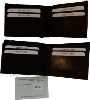 Lot of 6 men's bifold leather wallet 3 bill slots id case change case brand new - Image 5