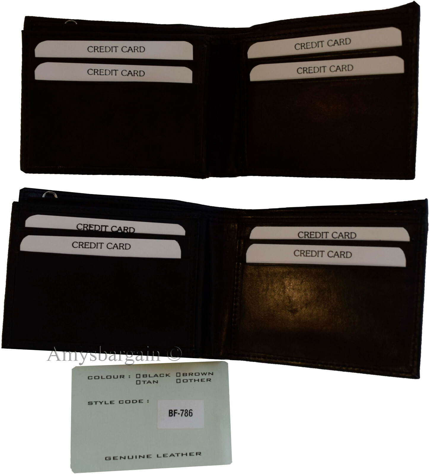 Lot of 6 men's bifold leather wallet 3 bill slots id case change case brand new - Image 5