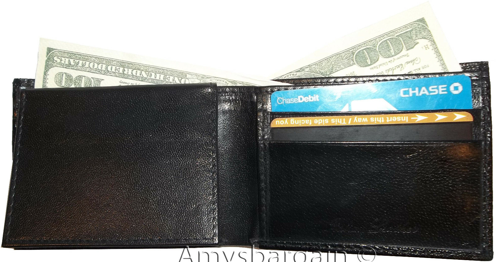 Man's bi fold wallet new style Woven Printed genuine eather 2 bill slots 6 card - Image 9