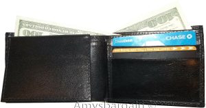 Man's bi fold wallet new style Woven Printed genuine eather 2 bill slots 6 card - Image 9