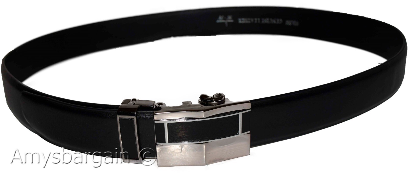 Men's Automatic Click Lock Buckle Waist Strap Dress Comfort Black Belt Casual 50