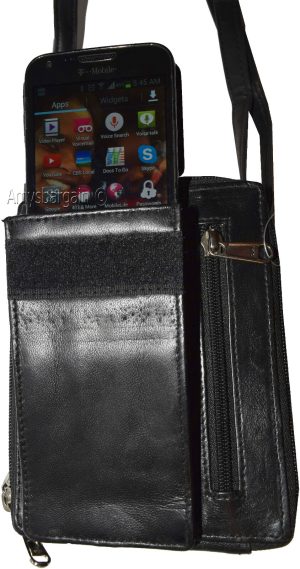 Men's Bag belt bag Organizer Small men's Black leather belt bag Men's handbag - Image 4