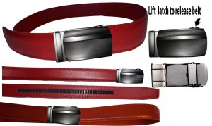 Men’s Belt 43" Real Leather Automatic lock buckle Dress Casual belt Fashion belt - Image 3