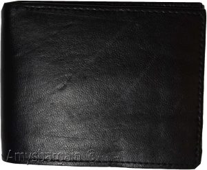 Men's Bifold Black wallet genuine Leather 12 credit card 3 ID 2 Bill pockets - Image 11