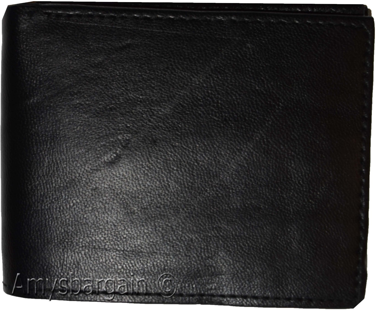 Men's Bifold Black wallet genuine Leather 12 credit card 3 ID 2 Bill pockets - Image 11