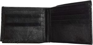 Men's Bifold Black wallet genuine Leather 12 credit card 3 ID 2 Bill pockets - Image 6