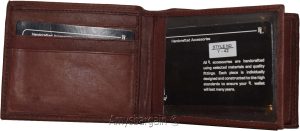 Men's Bifold leather wallet, 2 center pieces 9 card 3 IDs Genuine leather wallet - Image 4