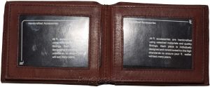 Men's Bifold leather wallet, 2 center pieces 9 card 3 IDs Genuine leather wallet - Image 7