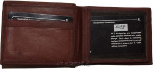 Men's Bifold leather wallet, 2 center pieces 9 card 3 IDs Genuine leather wallet - Image 9