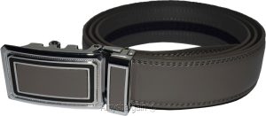 Men’s Gray Leather Belt XL Automatic lock Dress / Casual belt adjustable belt - Image 5