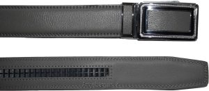 Men’s Gray Leather Belt XL Automatic lock Dress / Casual belt adjustable belt - Image 6