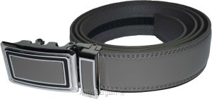 Men’s Gray Leather Belt XL Automatic lock Dress / Casual belt adjustable belt - Image 7
