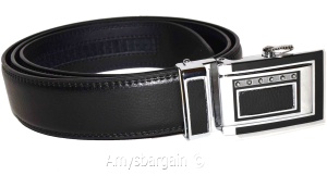 Men's Leather Dress Belt (1X) Auto Lock belt, Men's Black Quick lock BR New belt