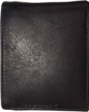 Men's Leather Wallet. Black leather men's Bifold wallet, Zip change pocket #y28z - Image 11