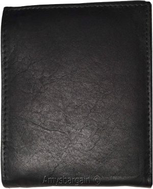 Men's Leather Wallet. Black leather men's Bifold wallet, Zip change pocket #y28z - Image 6