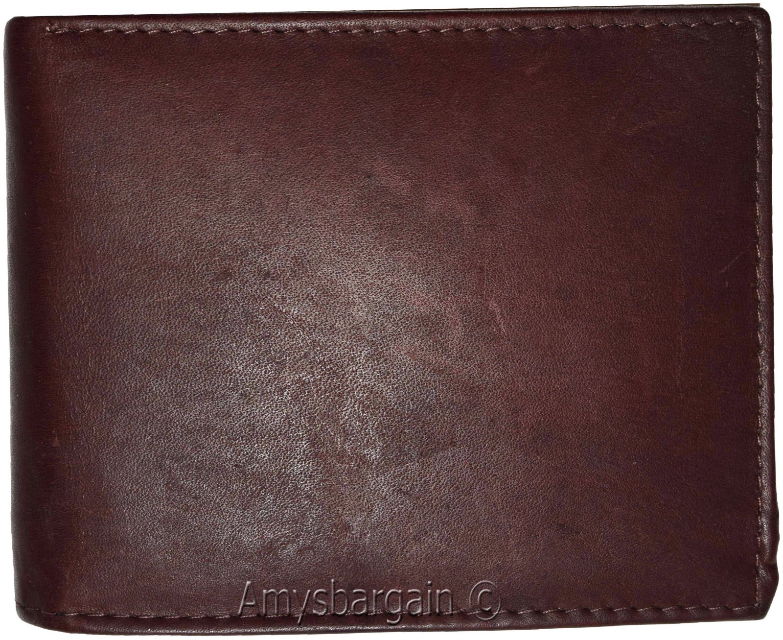 Men's Leather Wallet leather men's Bifold wallet flip side piece 9 card ID new - Image 5