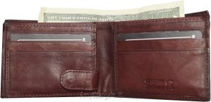Men's Leather Wallet leather men's Bifold wallet flip side piece 9 card ID new - Image 7