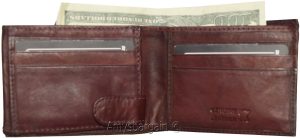 Men's Leather Wallet leather men's Bifold wallet flip side piece 9 card ID new - Image 9