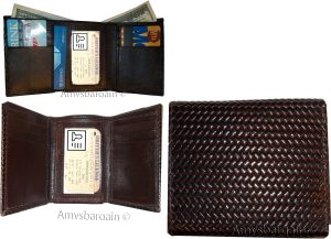 Men's Wallet Lizard Printed Leather Trifold wallet 1 ID 9 card 2 bill slots - Image 11