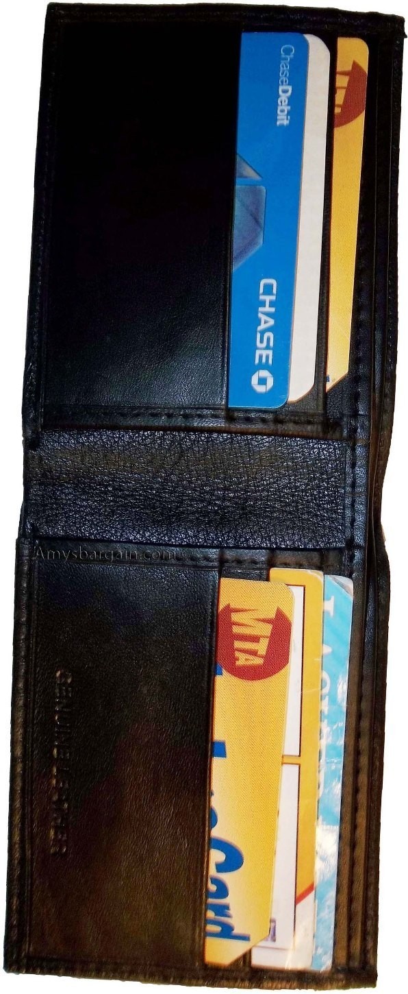 Men's Wallet Thin Leather 6 Credit ATM card slots 2 Bill slots wallet billetera - Image 4