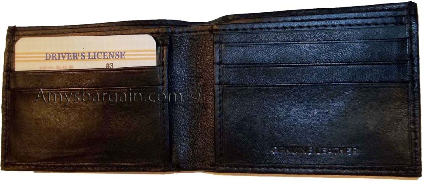 Men's Wallet Thin Leather 6 Credit ATM card slots 2 Bill slots wallet billetera - Image 6