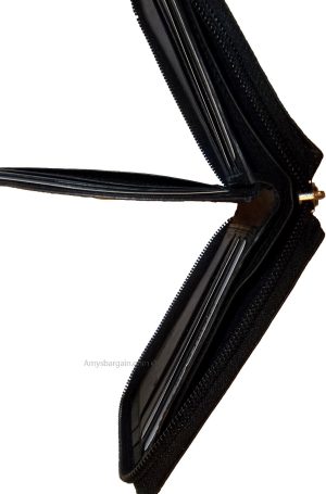 Men’s Zip around wallet Leather wallet Center piece 8 credit cards ID 2 Billfold - Image 12