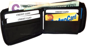 Men’s Zip around wallet Leather wallet Center piece 8 credit cards ID 2 Billfold - Image 4