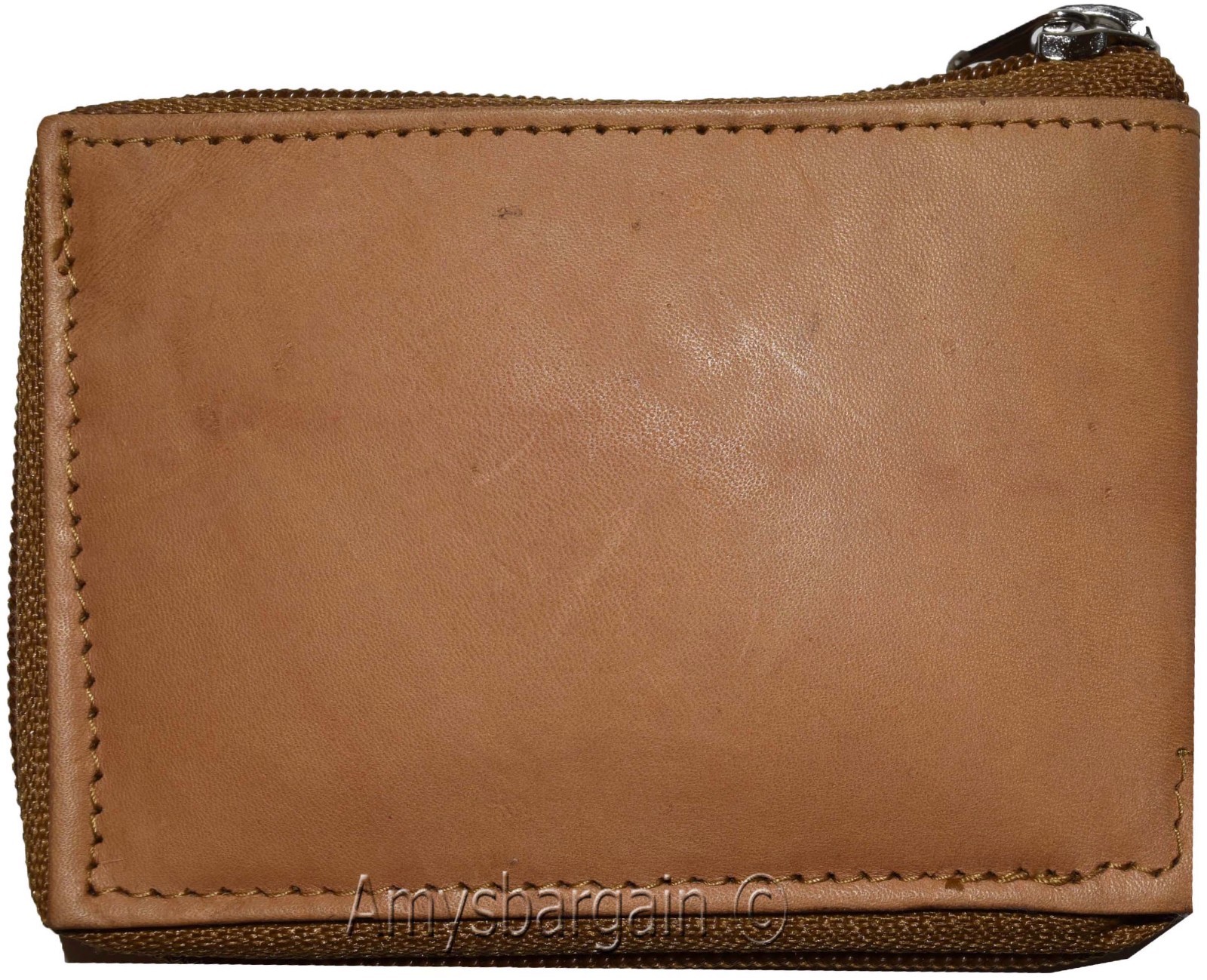 Men’s Zip around wallet. Leather wallet Center piece 9 credit card ID 2 Billfold - Image 3