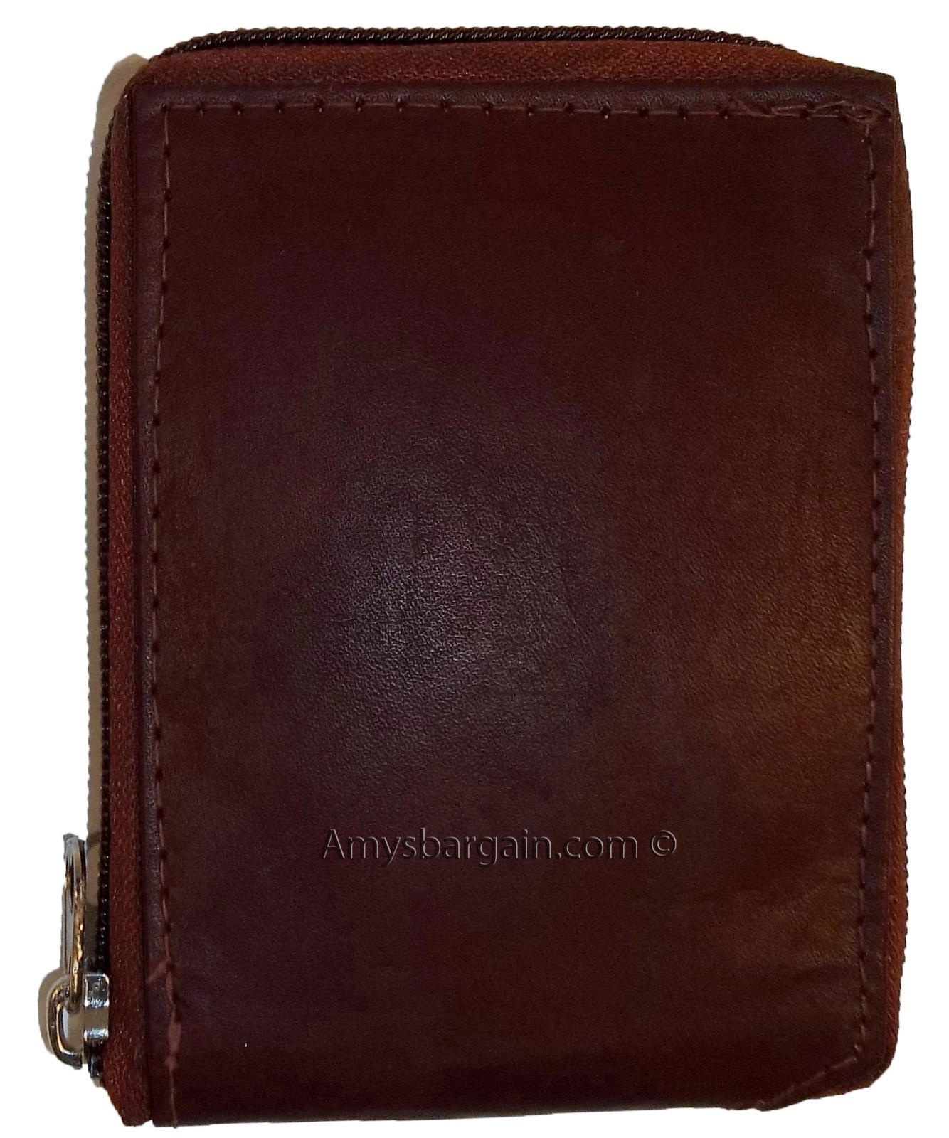 Men’s Zip around wallet Leather wallet Center piece 9 credit card ID 2 Billfolds - Image 11